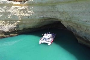 Quarteira: Benagil Cave Guided Catamaran Day Cruise & Drink