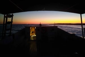 Sunset on a Classic boat in Ria Formosa Olhão, drinks&music.