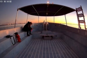 Sunset on a Classic boat in Ria Formosa Olhão, drinks&music.