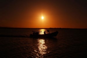 Sunset on a Classic boat in Ria Formosa Olhão, drinks&music.