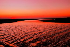 Sunset on a Classic boat in Ria Formosa Olhão, drinks&music.