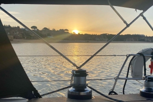 Zonsondergang op een luxe zeiljacht - Lagos - Algarve