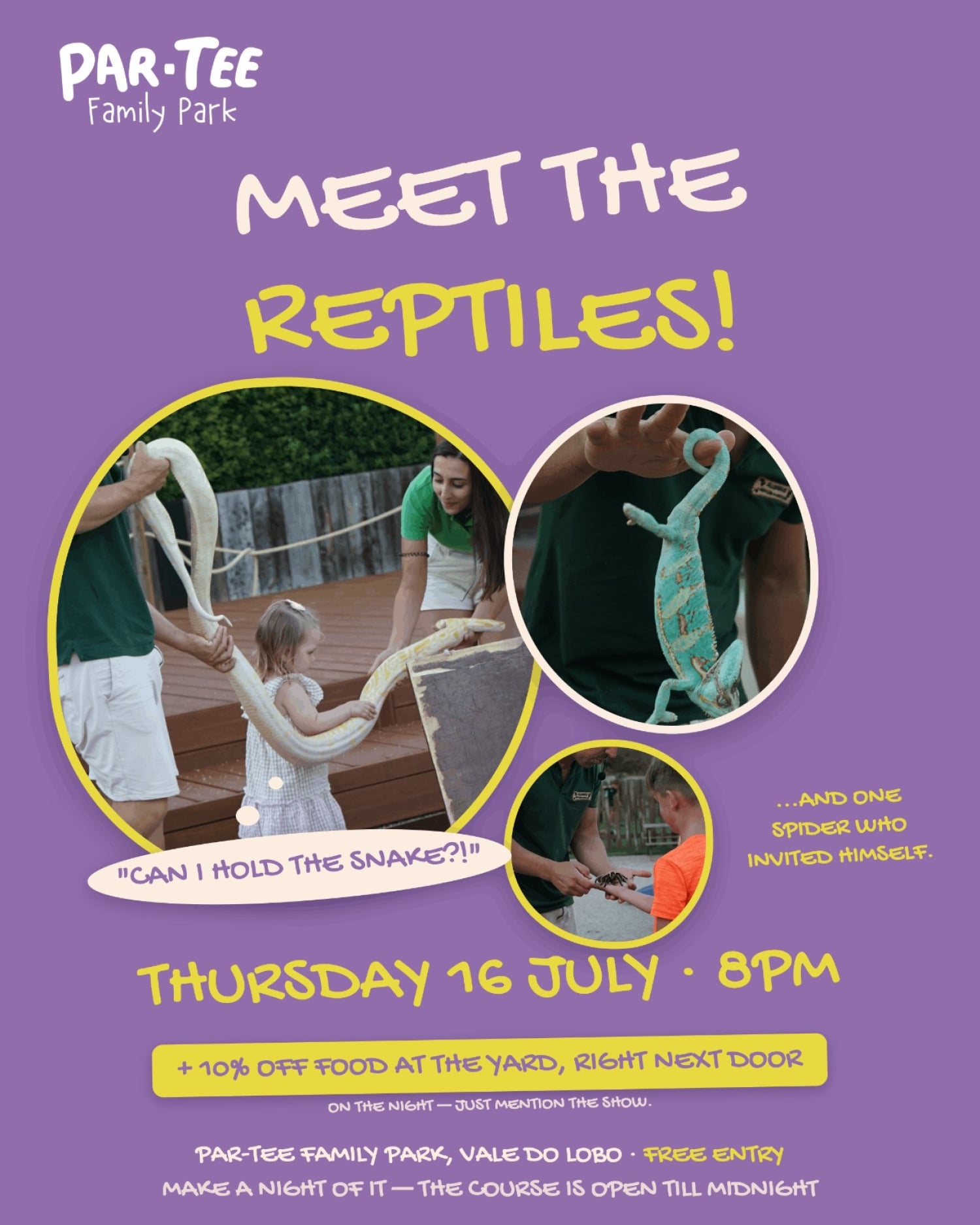 partee mini golf park meet reptiles