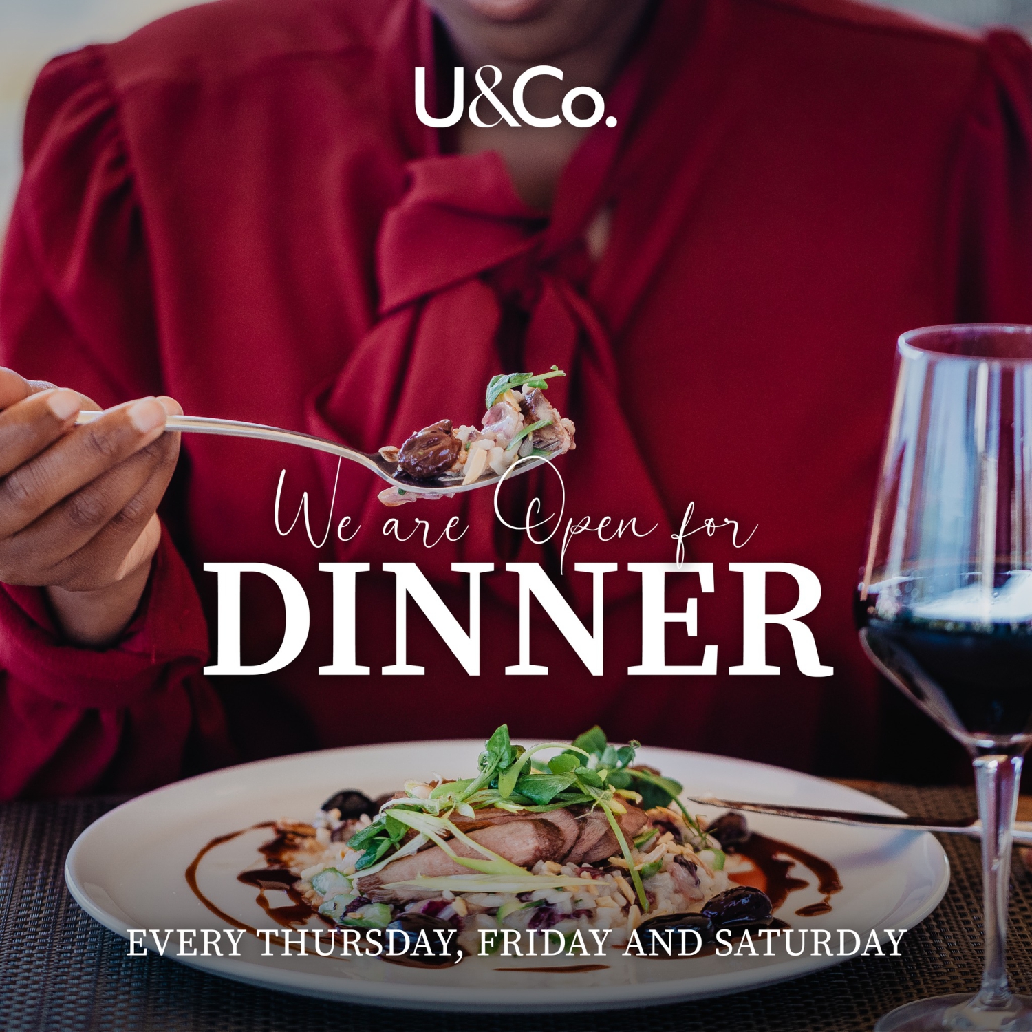 U&Co now open for Dinner