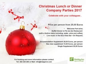 Christmas Parties at the Holiday Inn Algarve