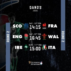 Rugby Six Nations 2024 bei Dano's