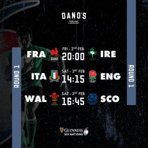 Rugby Six Nations 2024 bij Dano's