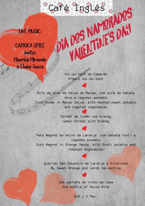 Valentine's Dinner & Music at Café Inglês