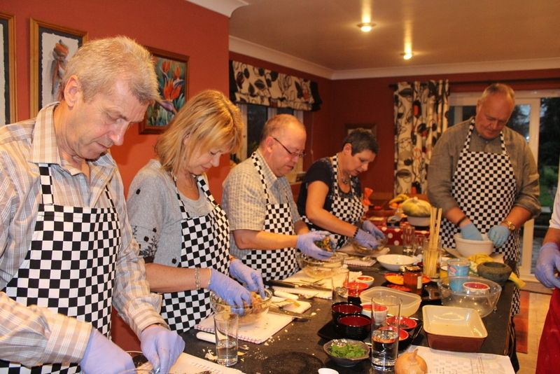 Cooking lessons in progress at Christopher