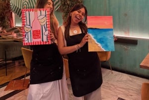 Alicante: Privat kunstopplevelse for par – Paint & Sip