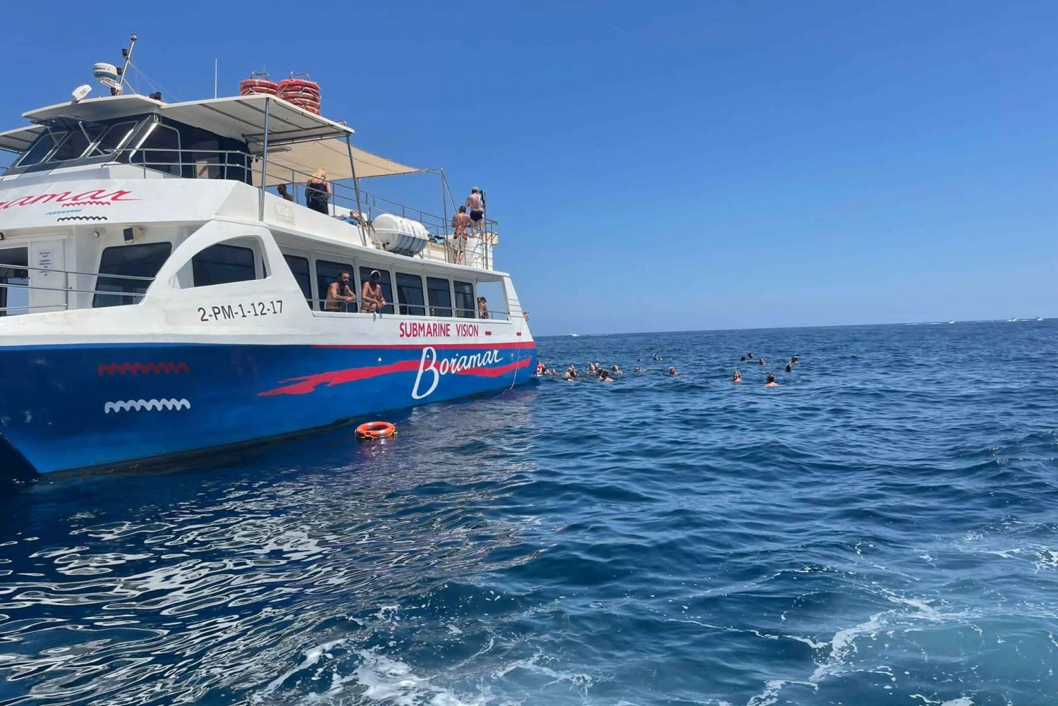 Javea: Katamaranresa med motor till ön Portitxol med Paella