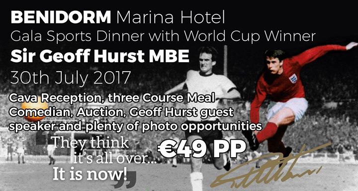 Gala Sports Dinner with World Cup Winner Sir Geoff Hurst MBE