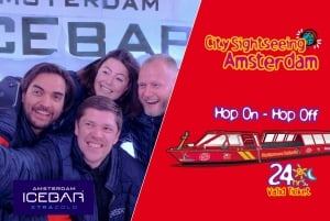 Amsterdam: 24 timmars hop-on hop-off-båt och XtraCold Icebar