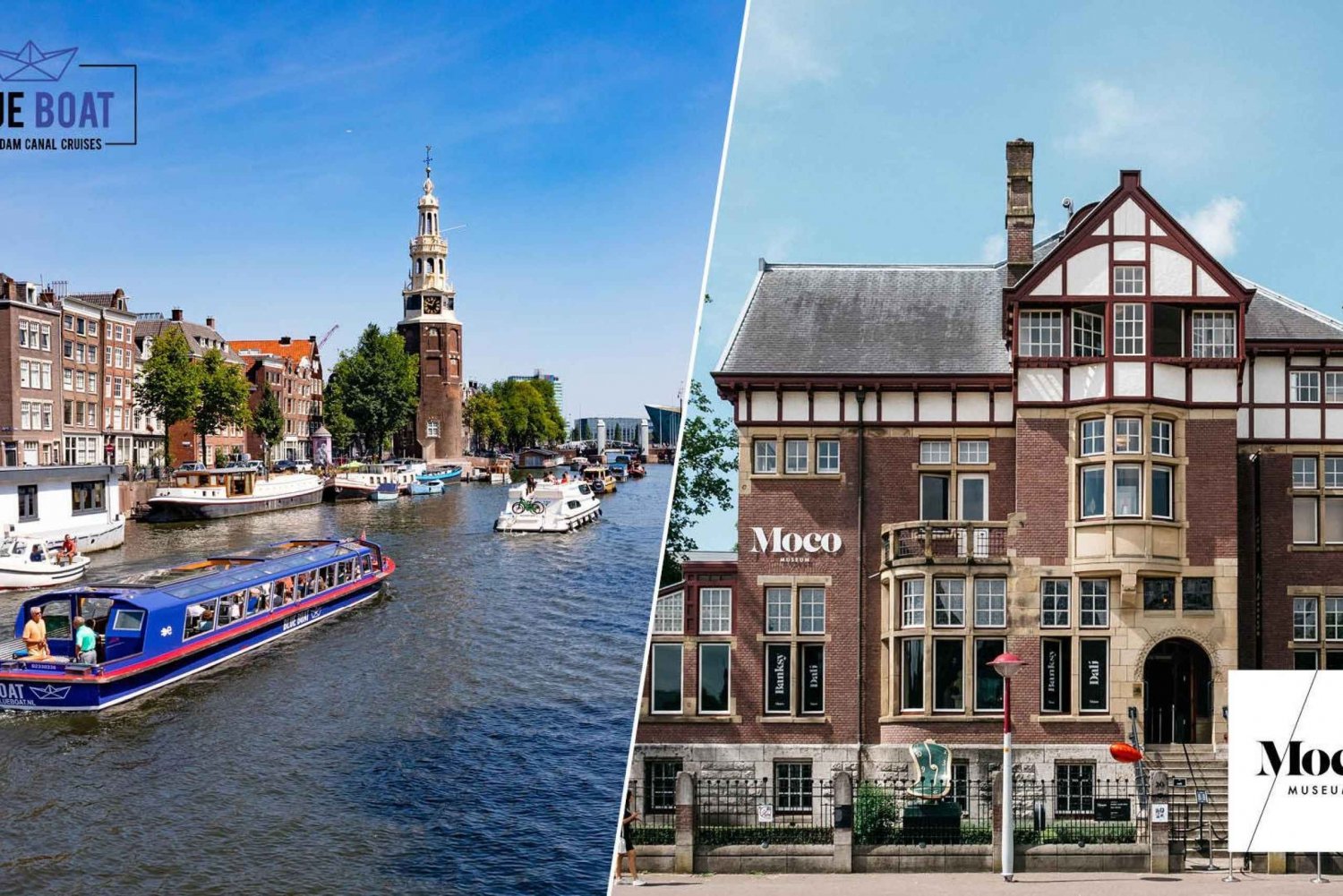 Amsterdam: Kombinert billett til kanalcruise og Moco Museum