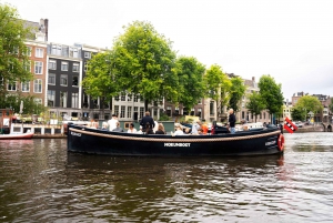 Amsterdam: Crociera guidata sul canale in barca aperta con opzione bevande