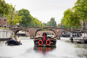 Amsterdam: Guidad kanalrundtur med öppen båt med dryckesalternativ