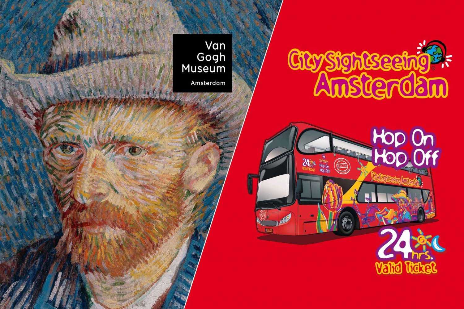 Amsterdam: Wycieczka autobusowa Hop-on Hop-off i wstęp do Muzeum Van Gogha