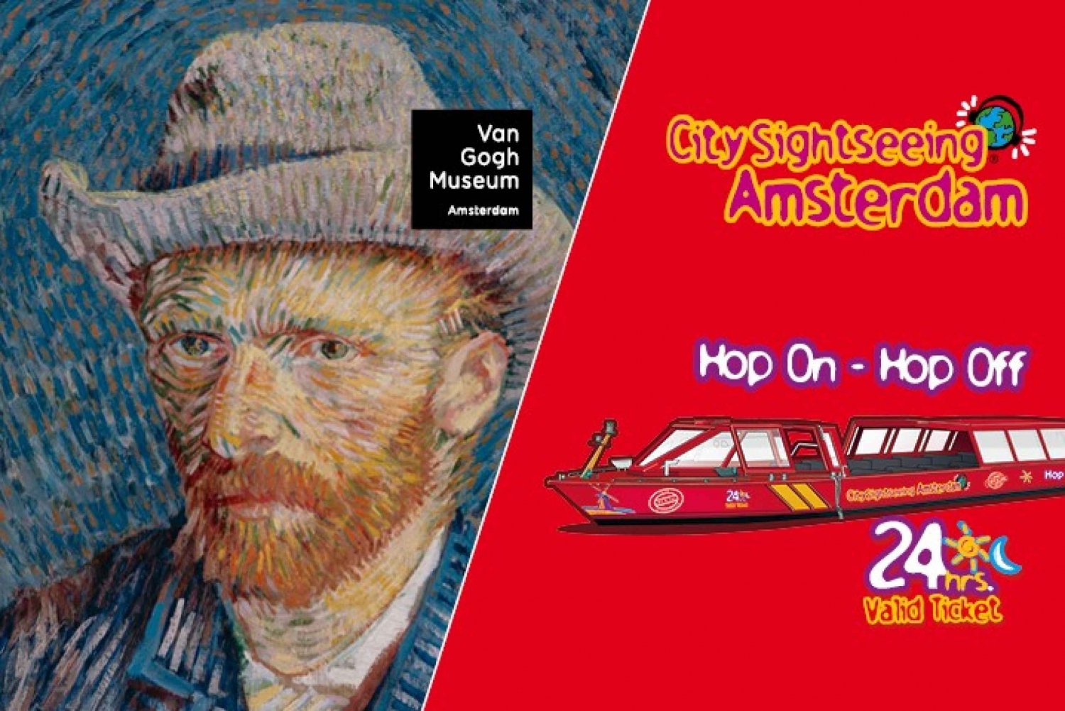 Rejs po kanale Amsterdam Hop-On Hop-Off i Muzeum Van Gogha