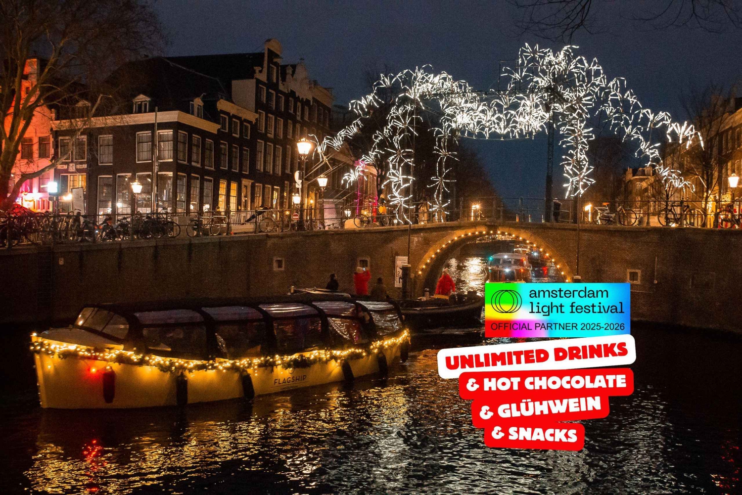 Amesterdão: Cruzeiro do Festival de Luzes + opção de bebidas e snacks