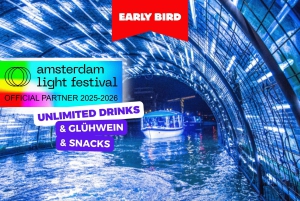 Amsterdam: Kanalrundfart under lysfestivalen + drikkevarer og snacks (ekstraudstyr)