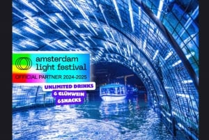 Amsterdam: Valofestivaalikruisi, jossa tarjolla kuumia juomia ja pientä purtavaa