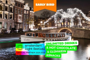 Amsterdam: Valofestivaalin lämmitetty risteily + kuumat juomat ja pikkupurtavaa