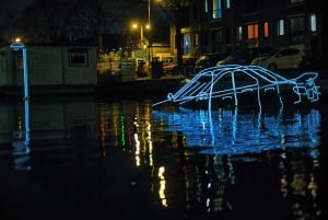 Amsterdam: Lysskulpturer med småbåttur og glühwein
