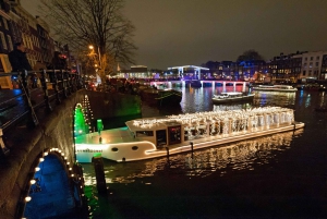 Amsterdam : Croisière de luxe sur les canaux pour le festival des lumières avec boissons