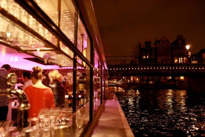 Amsterdam : Croisière de luxe sur les canaux pour le festival des lumières avec boissons