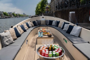 Amsterdam: Privat Canal Booze Cruise med ubegrenset antall drinker