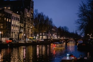 Amsterdã: cruzeiro noturno privado pelo canal com Prosecco