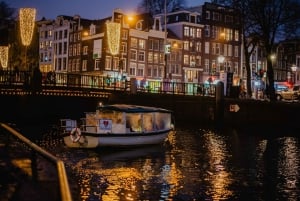 Amsterdã: cruzeiro noturno privado pelo canal com Prosecco