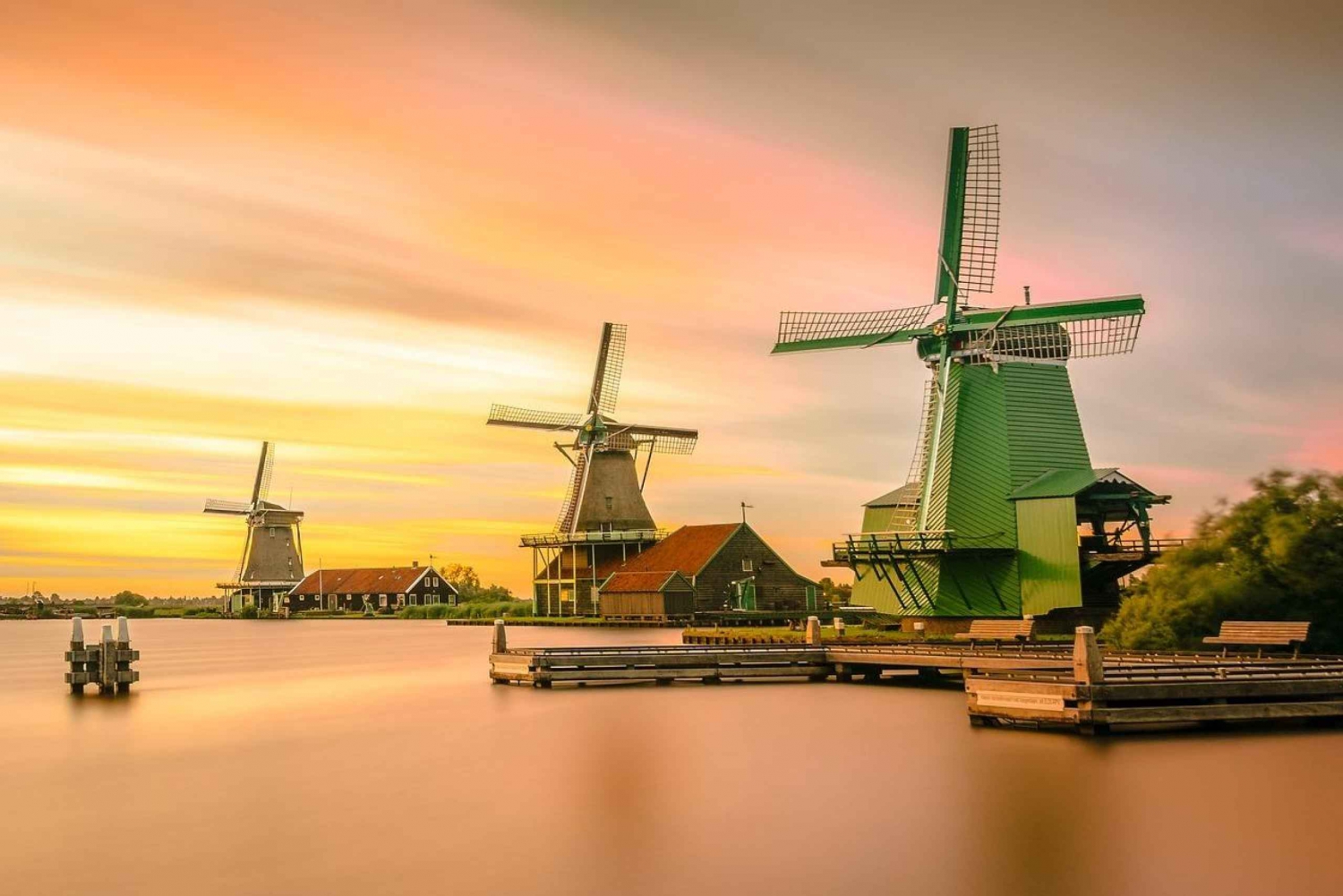 Amsterdam: Privat tur til vindmøllene i Zaanse Schans og Volendam