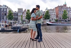 Photoshoot sur les canaux d'Amsterdam : Solo privé, famille ou couples