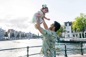 Photoshoot sur les canaux d'Amsterdam : Solo privé, famille ou couples