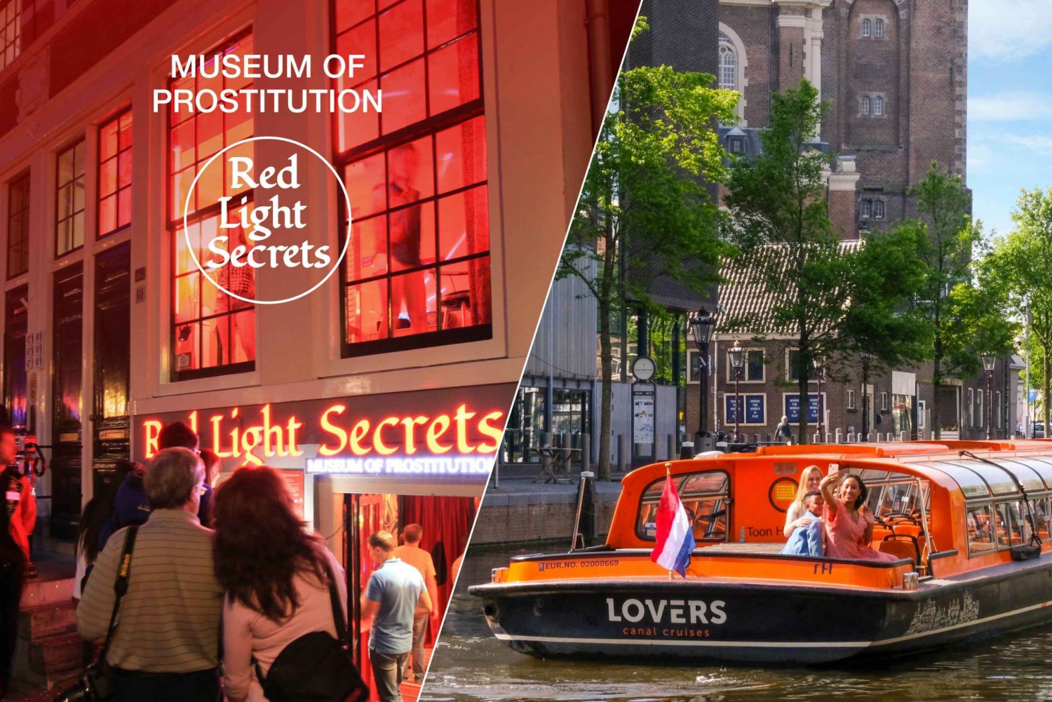 Amsterdam: Red Light Secrets museum og 1 times kanalcruise