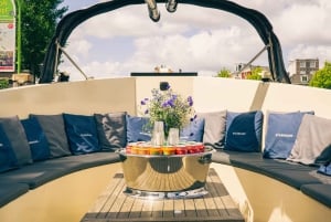 Amsterdam: crociera in barca aperta guidata in spagnolo con bar a bordo