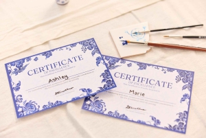 Amsterdam : Atelier de peinture sur carreaux de faïence bleue traditionnelle