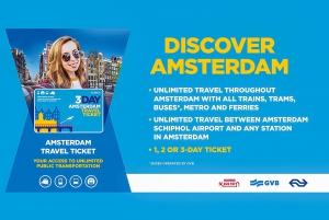 Amsterdam: Rejsebillet til 1-3 dage med lufthavnstransport