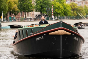 Amsterdam: Crociera guidata sul canale in barca aperta con opzione bevande