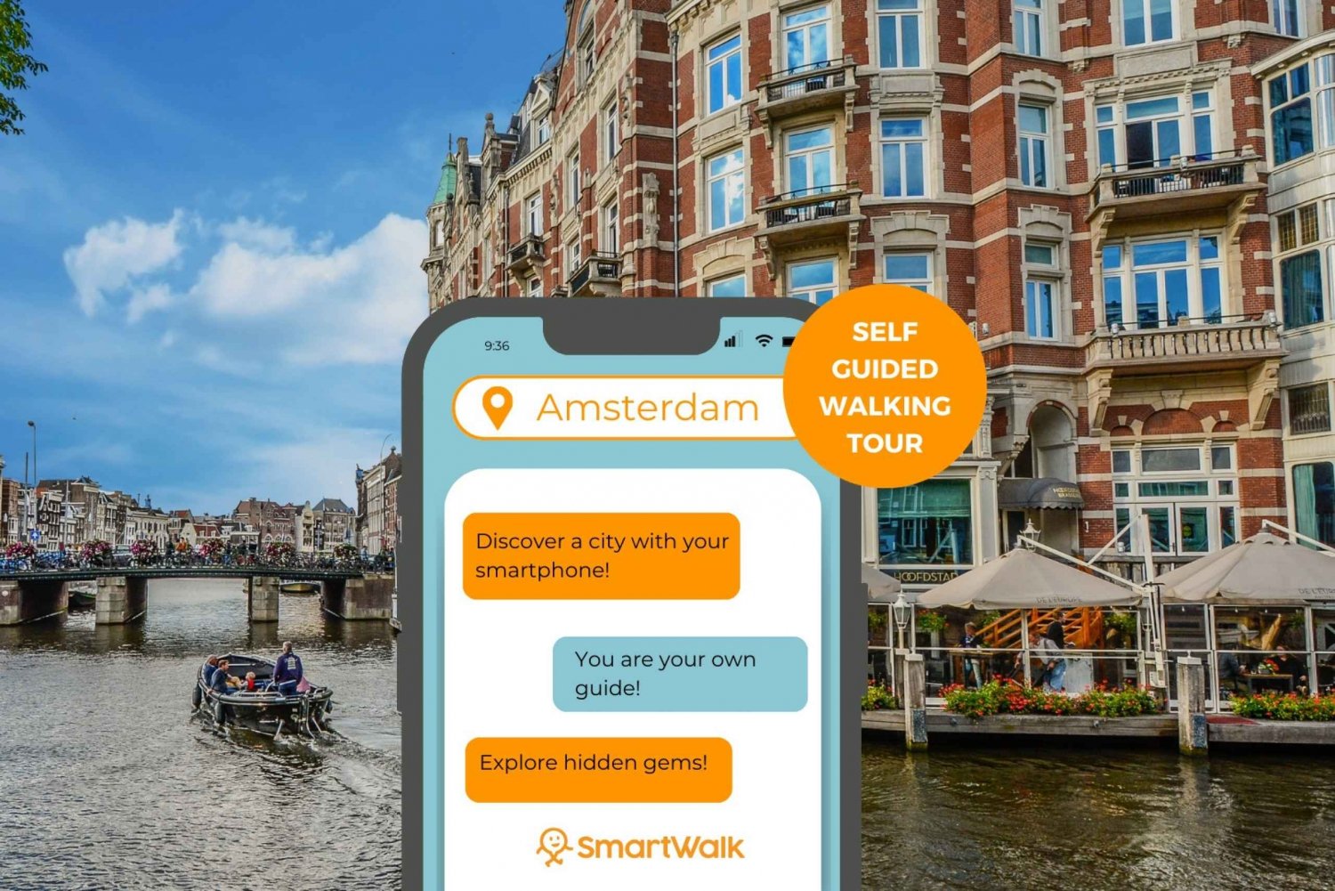 Amsterdam - höjdpunkter Highlights & History Självguidande vandringstur