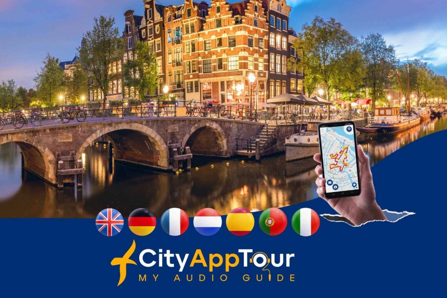 Amsterdam: Walking Tour with Audio Guide on App