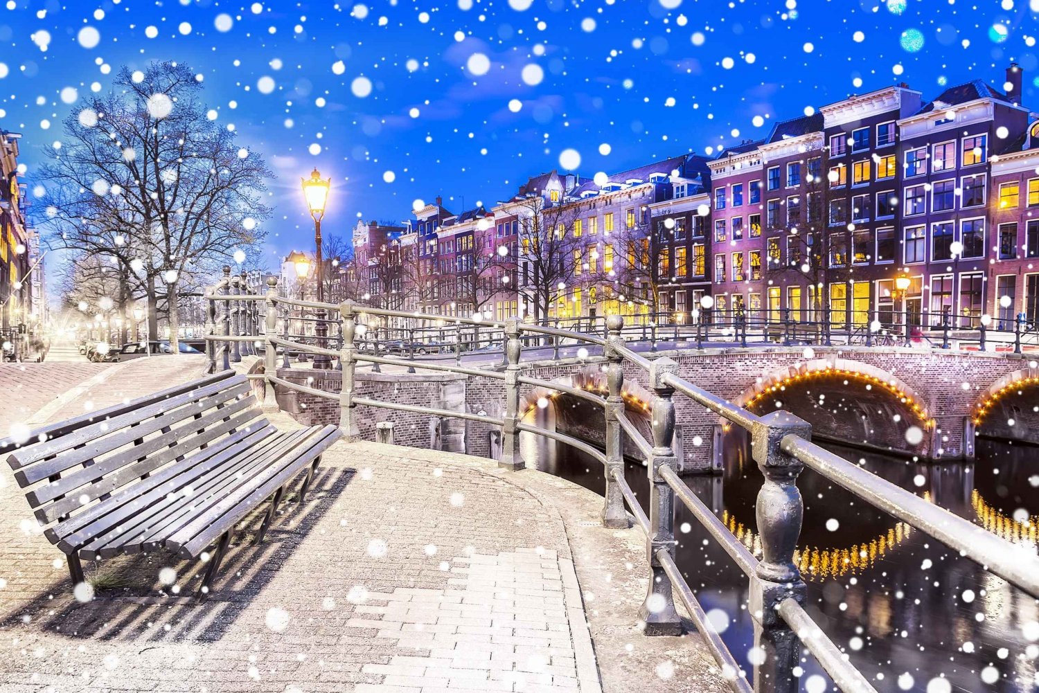 Zimowa wycieczka piesza po Amsterdamie
