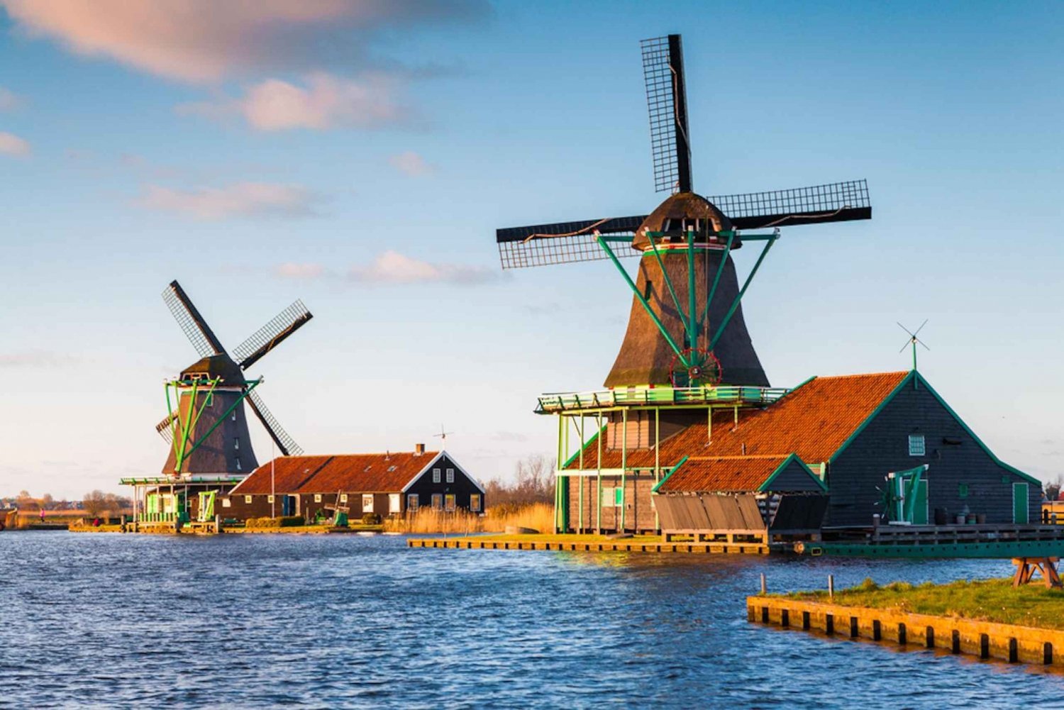 Au départ d'Amsterdam : Visite des moulins à vent de Zaanse Schans en espagnol