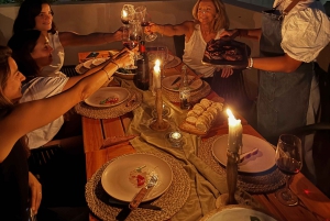 Asado Argentino num terraço privado. Hora do pôr do sol.