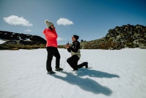 Ainutlaatuinen kosinta helikopterilla ja malja Ushuaia