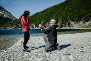 Ainutlaatuinen kosinta helikopterilla ja malja Ushuaia