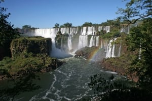 Fra Puerto Iguazu: Argentina og Brasils sider av Iguazu Falls