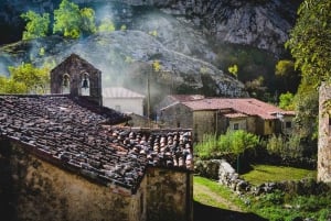 カンガス・デ・オニスから：コバドンガ湖とブルネスへのケーブルカー