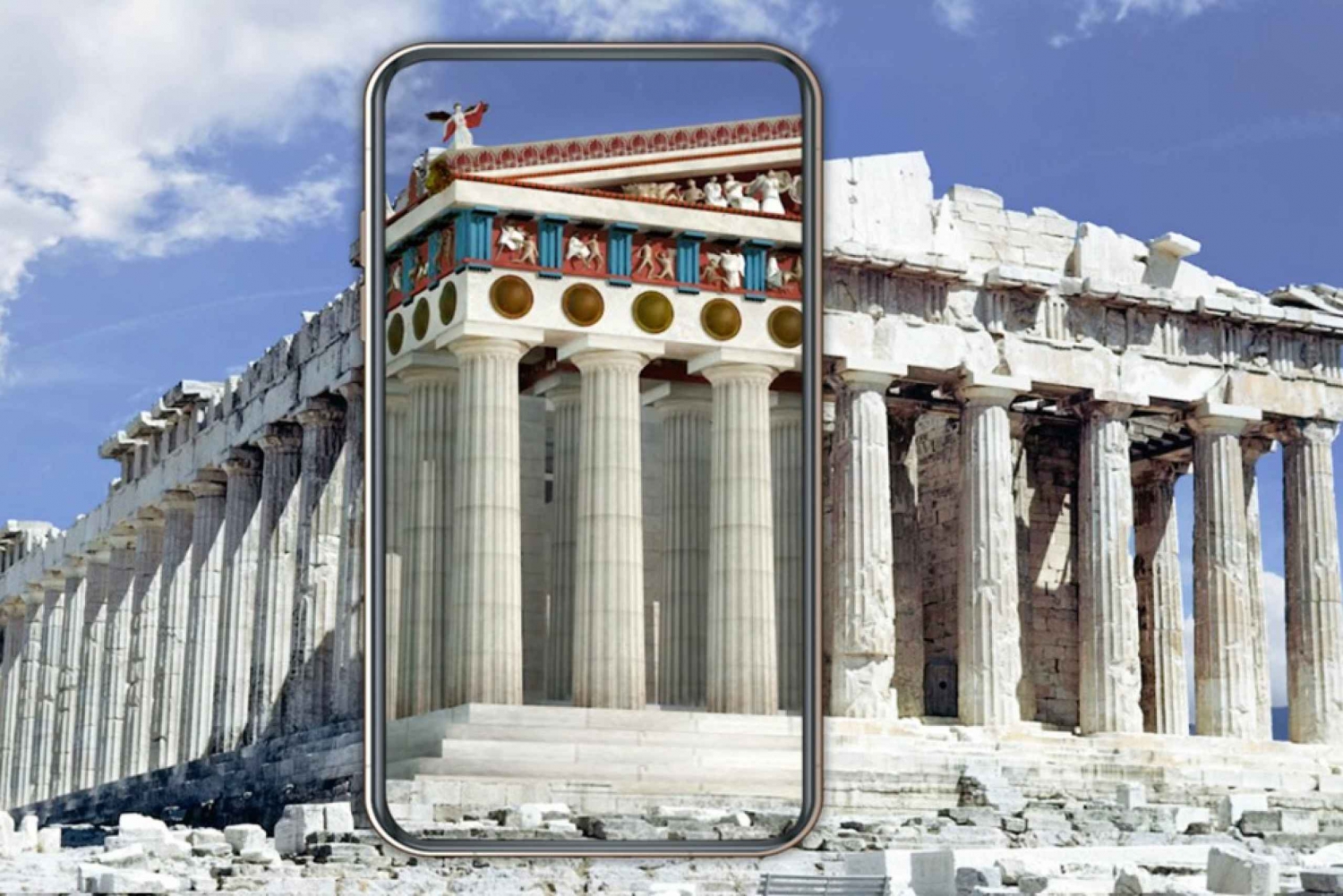 Akropolis: 3D-repræsentationer og audiovisuel selvguidet tur